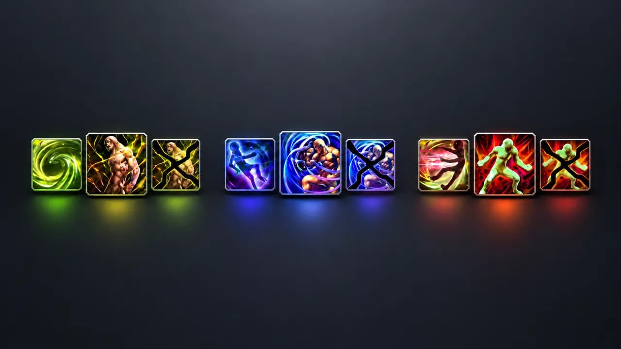 Nine CABAL stat icons grouped by Stun, Down, and Knockback, each with Resist and Ignore Resist variants, on a plain charcoal background.